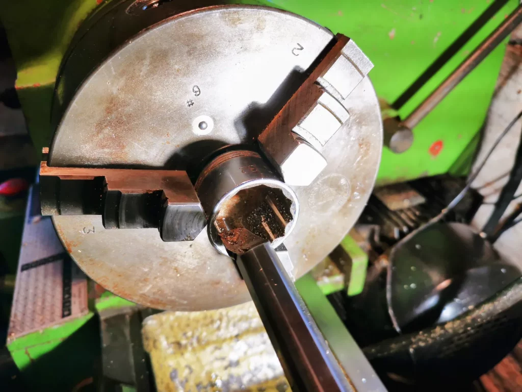 A retired 32 millimeter socket in my lathe